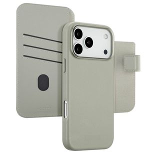 Accezz 2-in-1 Klapphülle aus Leder mit MagSafe Apple iPhone 17 Pro Max - Light Grey