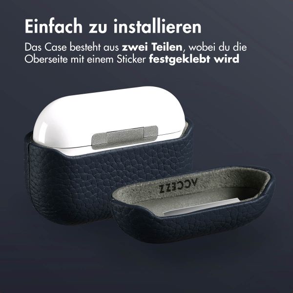 Accezz Echtleder Case  Apple Airpods Pro - Dunkelblau