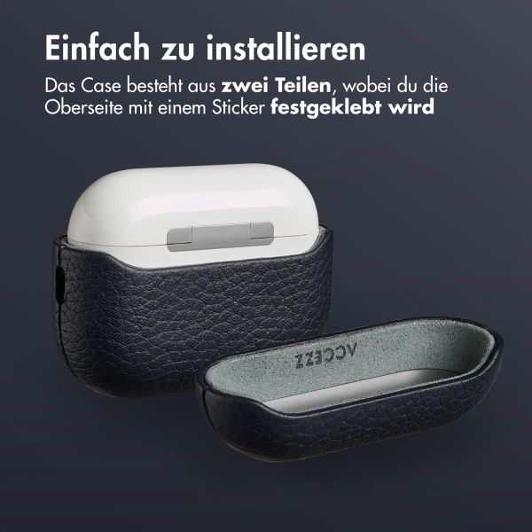 Accezz Echtleder Case  Apple Airpods Pro 3 - Dunkelblau