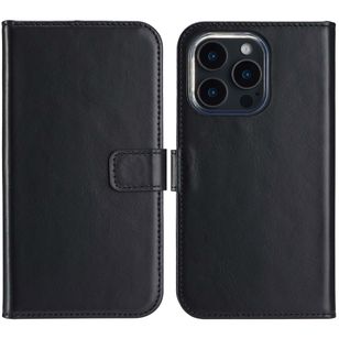 Selencia Echtleder Klapphülle Apple iPhone 16 Pro - Schwarz