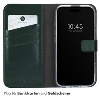 Selencia Echtleder Klapphülle Apple iPhone 16 - Grün
