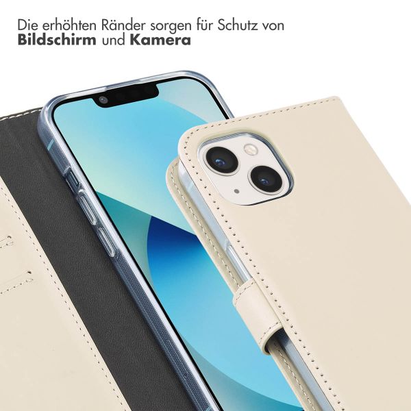 Selencia Echtleder Klapphülle Apple iPhone 13 - Greige