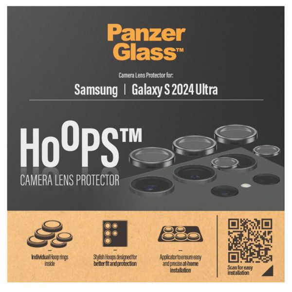 PanzerGlass Hoops Optic Rings Kameraschutz Samsung Galaxy S24 Ultra - Schwarz