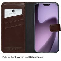Selencia Echtleder Klapphülle Apple iPhone 17 - Braun