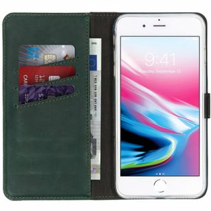 Selencia Echtleder Klapphülle Apple iPhone 8 Plus / 7 Plus - Grün