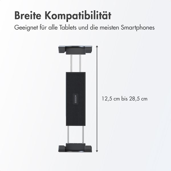 Accezz Tablet halterung Auto - Armaturenbrett und Windschutzscheibe - Verstellbar - Universal - Schwarz