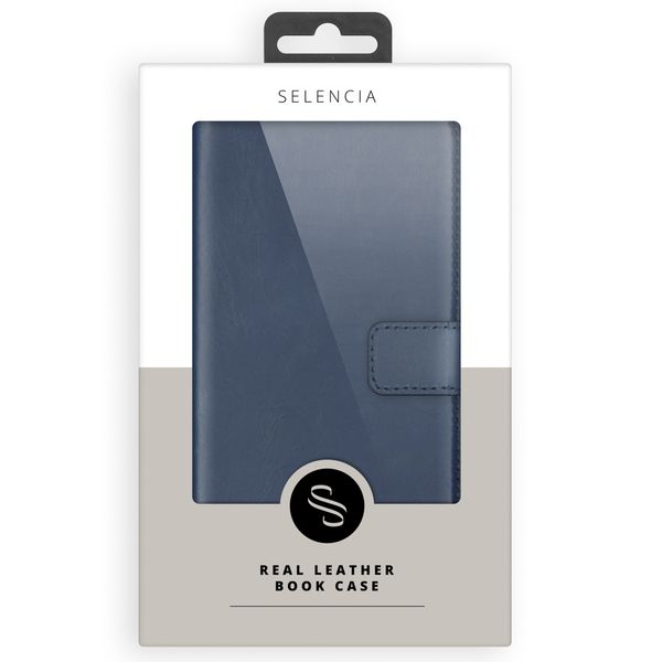 Selencia Echtleder Klapphülle Samsung Galaxy S21 - Blau