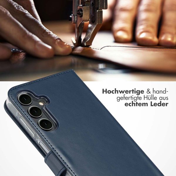 Selencia Echtleder Klapphülle Samsung Galaxy A16 - Blau