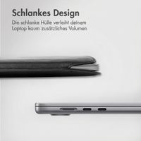 Accezz Leder Laptop Hülle 13 Zoll - Laptop Sleeve - Schwarz