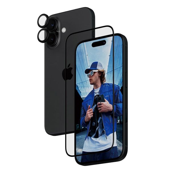 PanzerGlass 2-in-1 pack - Ultra-Wide Fit Anti-Bacterial Displayschutz incl. applicator + Camera Protector Apple iPhone 16