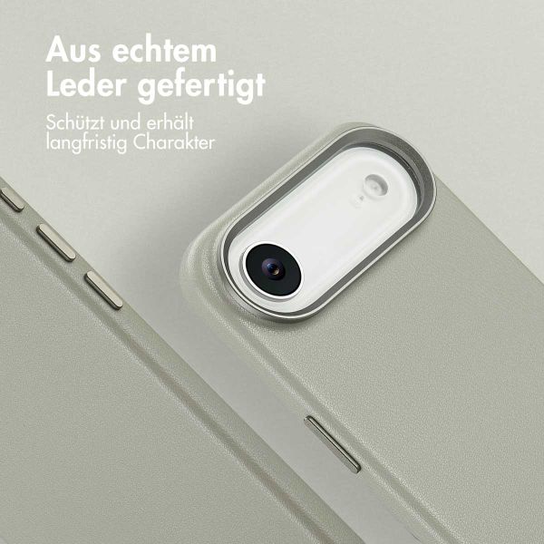 Accezz MagSafe Leather Backcover Apple iPhone Air - Light Grey