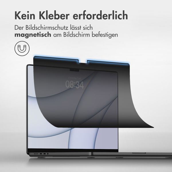 Accezz Magnetische Privacy Displayschutzfolie für Apple MacBook Air 13 Zoll (2018 - 2020) / Pro 13 Zoll (2018 - 2022)