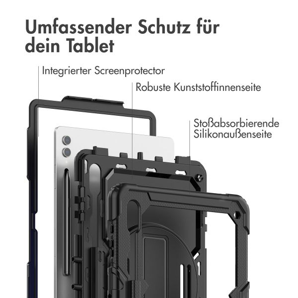 Accezz Robustes Back Cover mit Schultergurt Samsung Galaxy Tab S10 Ultra / Tab S9 Ultra - Schwarz