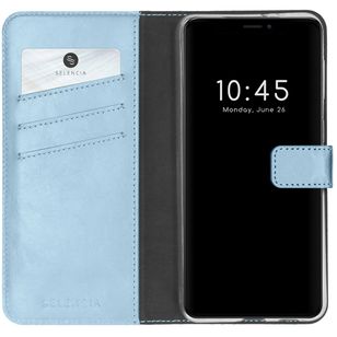 Selencia Echtleder Klapphülle Apple iPhone 13 Mini - Air Blue
