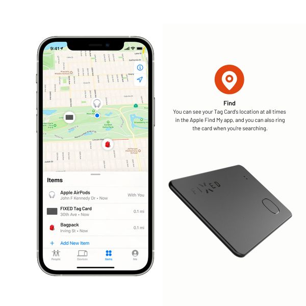 Fixed Tag Card - Bluetooth Tracker für iOS - Schwarz