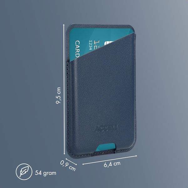 Accezz Magnetischer Lederkartenhalter - Geeignet für Apple Find My - Nightfall Blue
