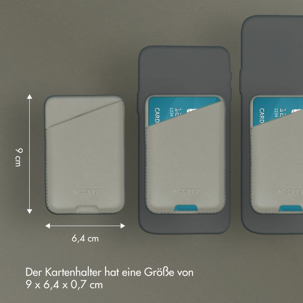Accezz Lederkartenhalter - Geeignet für MagSafe und Qi2 - Light Grey