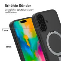 Accezz Ring Stand Backcover mit MagSafe Apple iPhone 16 - Schwarz