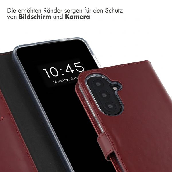 Selencia Echtleder Klapphülle Samsung Galaxy A57 (5G) - Burgundy