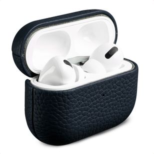 Accezz Echtleder Case  Apple Airpods Pro - Dunkelblau