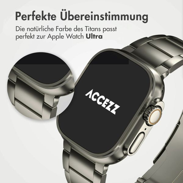 Accezz Mattes Titanstahlarmband für Apple Watch | 44/45/46/49 mm - Titanium