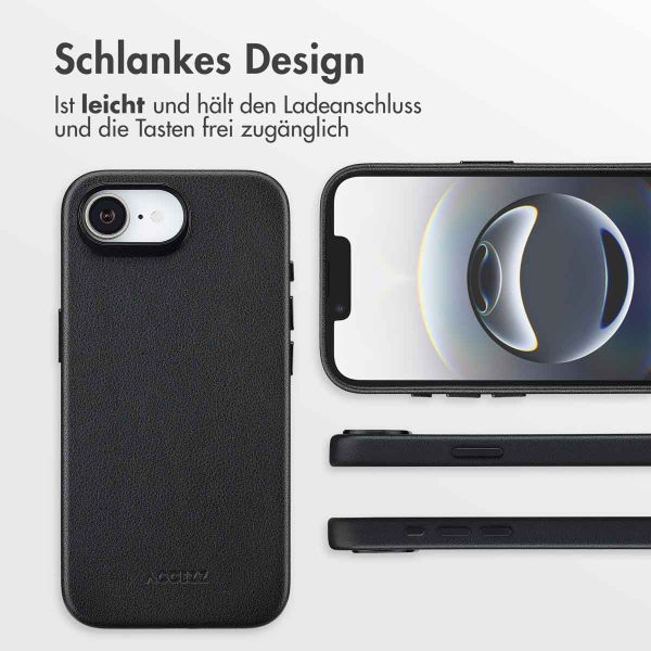 Accezz MagSafe Leather Backcover Apple iPhone 17e / 16e - Onyx Black