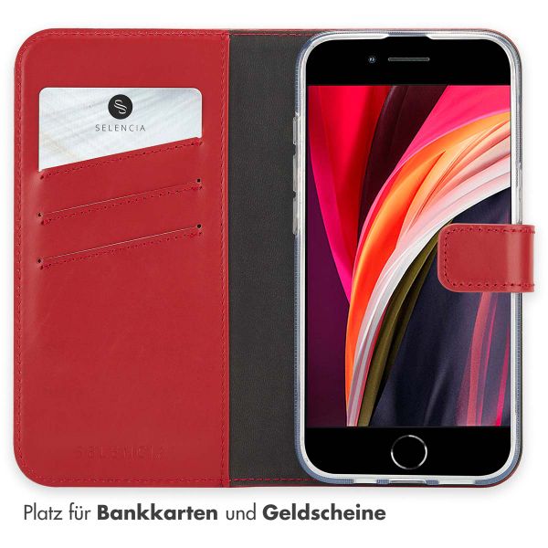 Selencia Echtleder Klapphülle Apple iPhone 17e / 16e - Rot