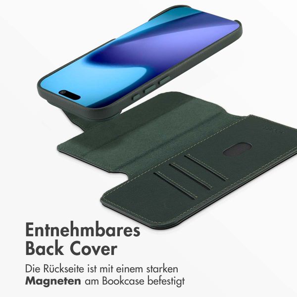 Accezz 2-in-1 Klapphülle aus Leder mit MagSafe Apple iPhone Air - Cedar Green
