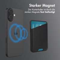 Accezz Magnetischer Lederkartenhalter - Geeignet für Apple Find My - Onyx Black