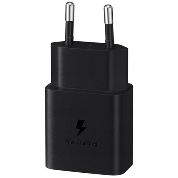 Samsung Original Power Adapter mit USB-C-Kabel - Ladegerät - USB-C-Anschluss - Fast Charger - 15 Watt - 1 m - Schwarz