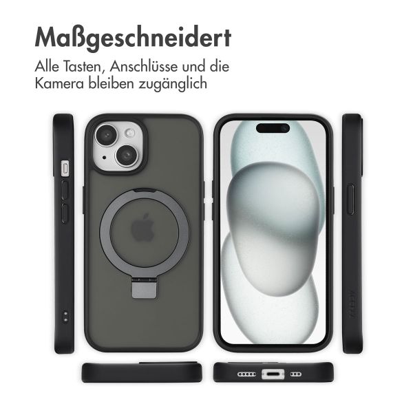 Accezz Ring Stand Backcover mit MagSafe Apple iPhone 15 - Schwarz
