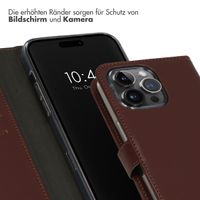 Selencia Echtleder Klapphülle Apple iPhone 15 Pro Max - Braun