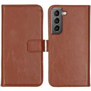 Selencia Echtleder Klapphülle Samsung Galaxy S22 - Hellbraun