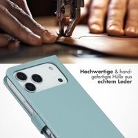 Selencia Echtleder Klapphülle Apple iPhone 17 Pro Max - Air Blue