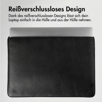 Accezz Leder Laptop Hülle 13 Zoll - Laptop Sleeve - Schwarz