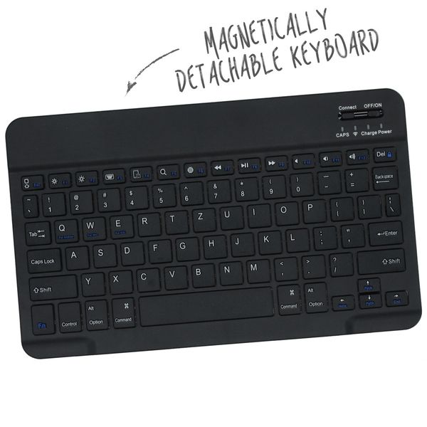 Accezz Bluetooth Keyboard Klapphülle Apple iPad 9 (2021) 10.2 Zoll / iPad 8 (2020) 10.2 Zoll / iPad 7 (2019) 10.2 Zoll - QWERTZ / DE - Schwarz