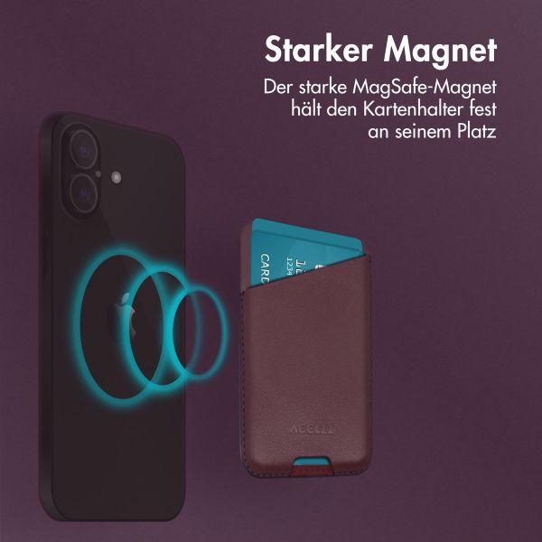 Accezz Lederkartenhalter - Geeignet für MagSafe und Qi2 - Heath Purple
