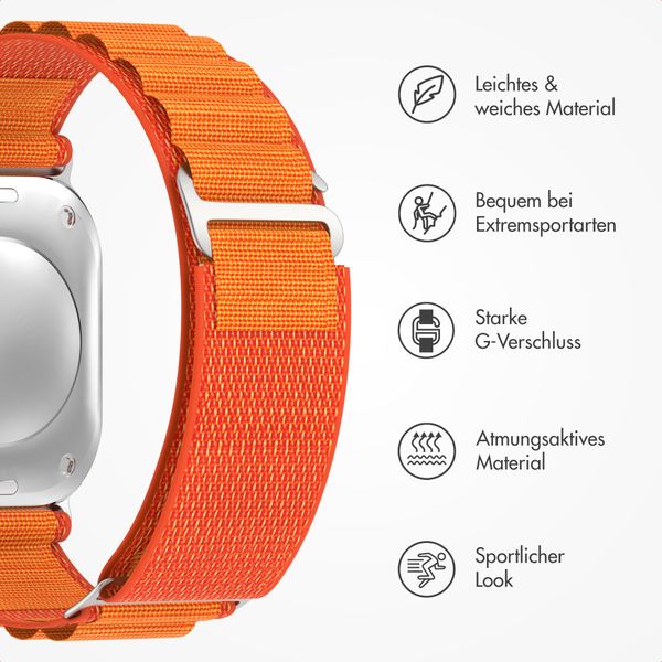 Accezz Nylon Alpine Armband für Apple Watch | 44/45/46/49 mm - Orange