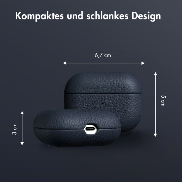 Accezz Echtleder Case  Apple Airpods Pro - Dunkelblau