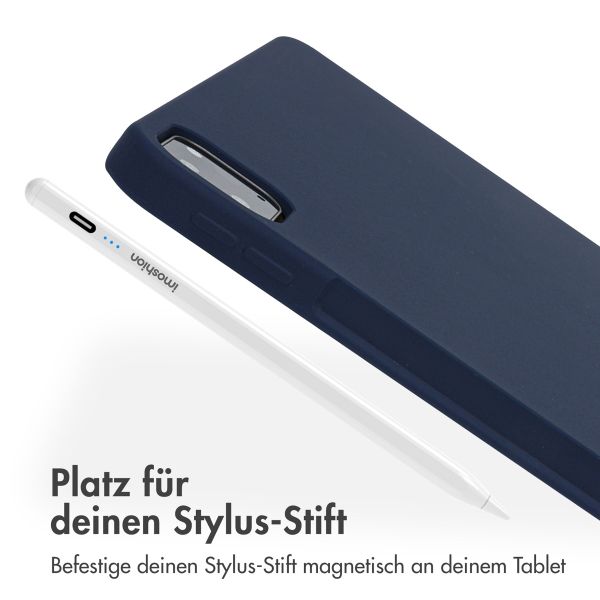 Accezz Liquid Silicone Back Cover mit Stifthalter Apple iPad Pro 12.9 (2022) / Pro 12.9 (2021) / Pro 12.9 (2020) - Dunkelblau