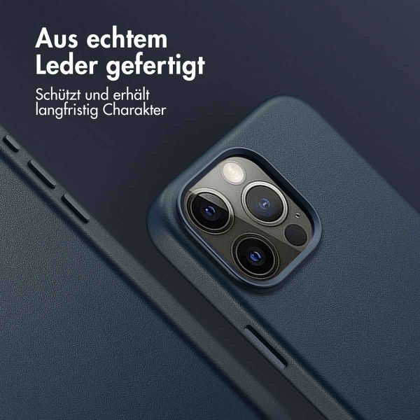 Accezz MagSafe Leather Backcover Apple iPhone 15 Pro Max - Nightfall Blue