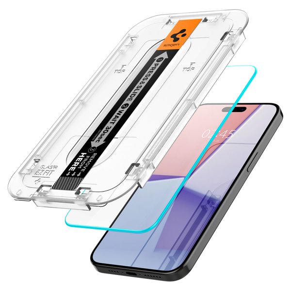 Spigen GLAStR Fit Displayschutzfolie 2er-Pack + Applicator Apple iPhone 15 Pro Max