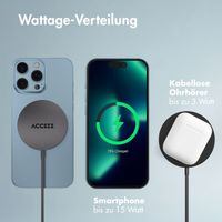 Accezz Wireless Charger USB-C - Drahtloses MagSafe- und Qi2-Ladegerät - 1 Meter - Schwarz
