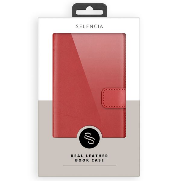 Selencia Echtleder Klapphülle Apple iPhone 15 - Rot