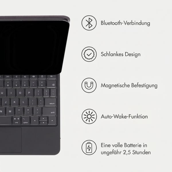 Accezz Magnetische Bluetooth Tastatur Apple iPad Pro 11 (2025) M5 / (2024) M4 - QWERTY / NL - Schwarz