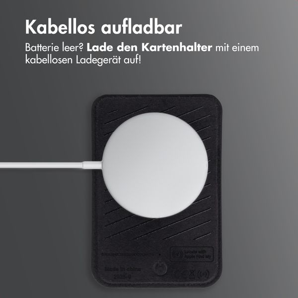Accezz Magnetischer Lederkartenhalter - Geeignet für Apple Find My - Onyx Black