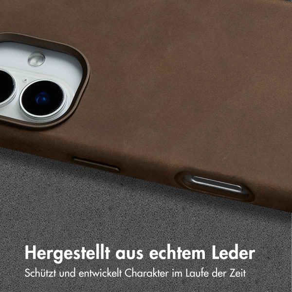 Accezz Vintage Leather Magsafe Backcover Apple iPhone 16 - Rustic Brown