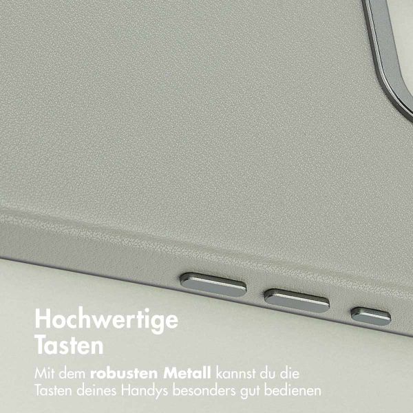 Accezz MagSafe Leather Backcover Apple iPhone 17e / 16e - Light Grey