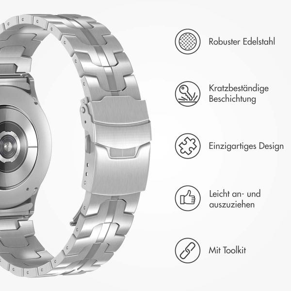 Accezz Steel Band für das  Samsung Galaxy Watch 4 / 5 / 6 / 7 / FE (20 mm) - Silber