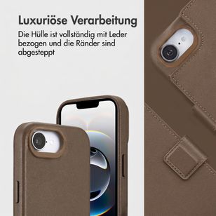 Accezz 2-in-1 Klapphülle aus Leder mit MagSafe Apple iPhone 17e / 16e - Kaffeebraun